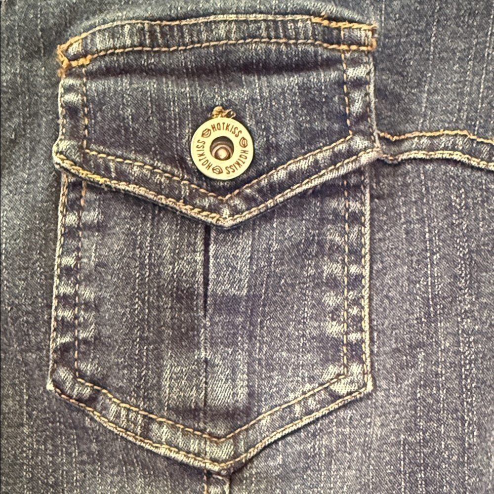 Hot Kiss Y2K Denim Shirt Dress Belted Button Front Blue Medium - Picture 12 of 16
